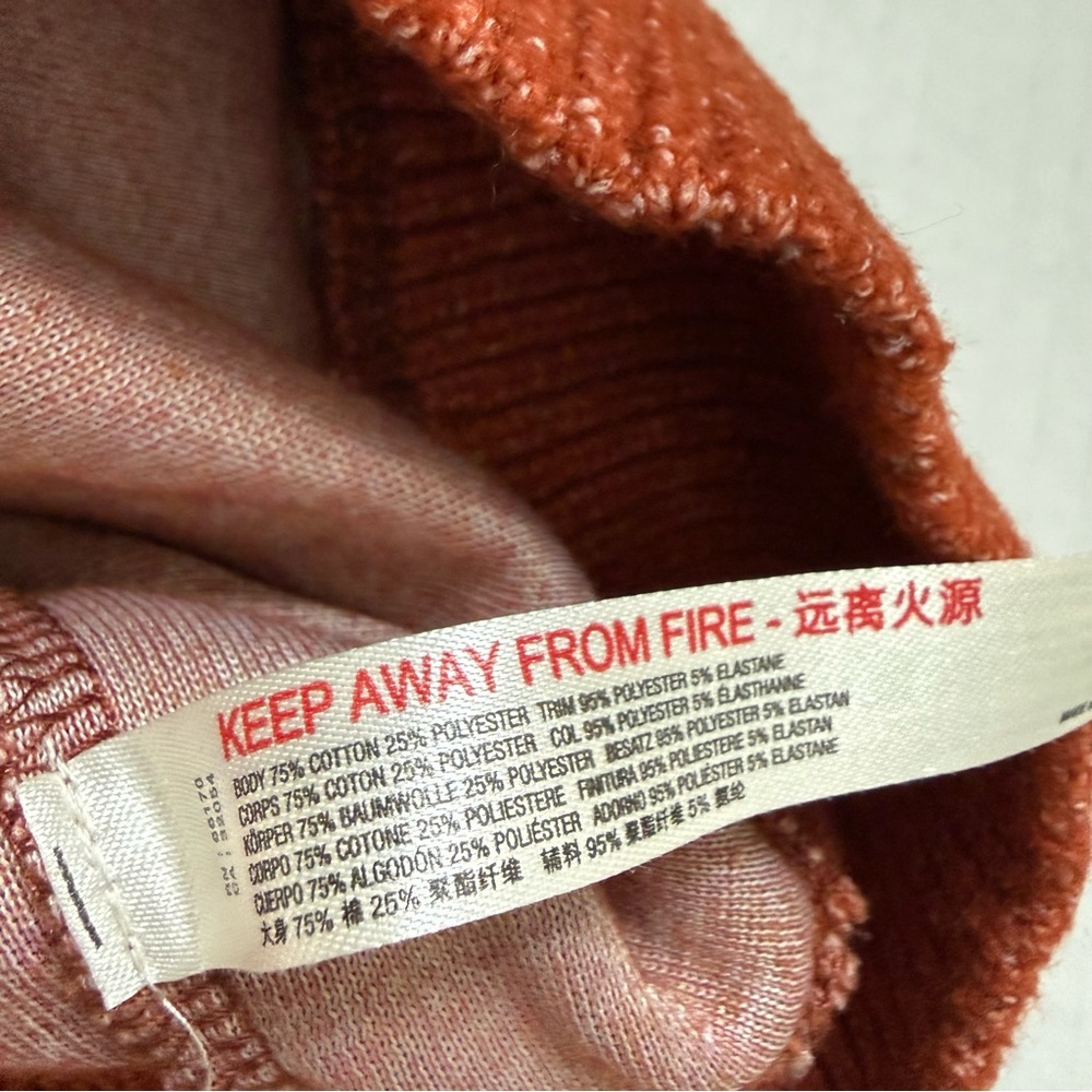 Anthropologie Daily Practice Terracota One Shoulder Pullover Velvet Sweater - Picture 9 of 10